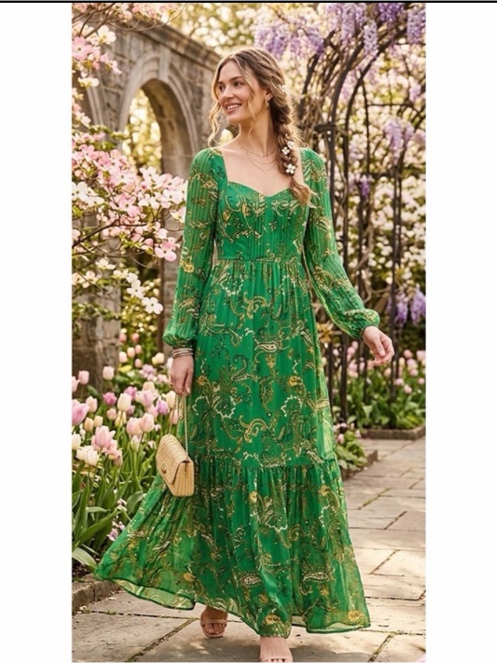 NWT Hale Bob GREEN dress